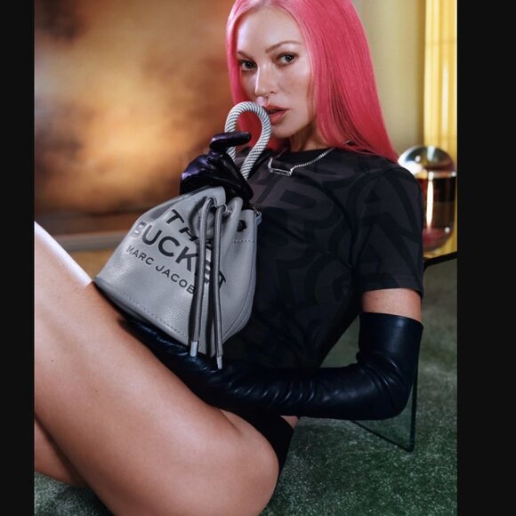 NWT MARC JACOBS Leather Bucket Bag In Wolf Grey - Picture 8 of 15